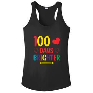 100 Days Brighter Teacher Student 100 Days Of School Ladies PosiCharge Competitor Racerback Tank