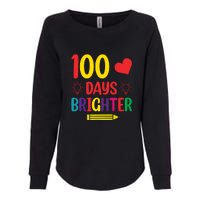 100 Days Brighter Teacher Student 100 Days Of School Womens California Wash Sweatshirt