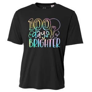 100 Days Brighter Student Happy 100th Day Of School Tie Dye Gift Cooling Performance Crew T-Shirt