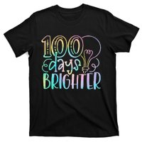 100 Days Brighter Student Happy 100th Day Of School Tie Dye Gift T-Shirt