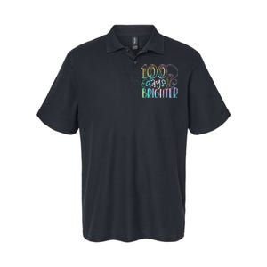 100 Days Brighter Student Happy 100th Day Of School Tie Dye Gift Softstyle Adult Sport Polo