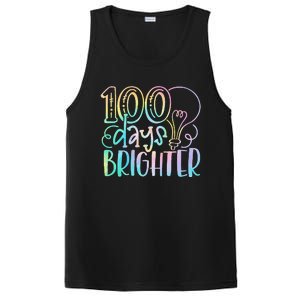 100 Days Brighter Student Happy 100th Day Of School Tie Dye Gift PosiCharge Competitor Tank