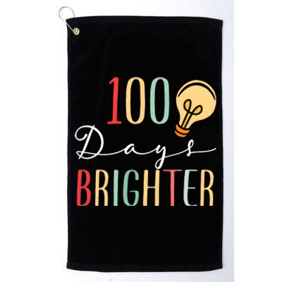 100 Days Brighter Funny Quarantine 2024 Teacher Platinum Collection Golf Towel