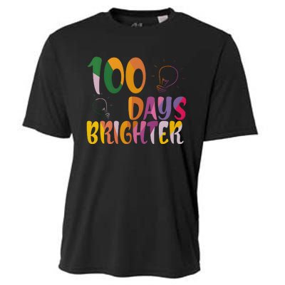 100 Days Brighter 100 Days Of School Teacher Cooling Performance Crew T-Shirt