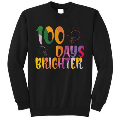 100 Days Brighter 100 Days Of School Teacher Sweatshirt