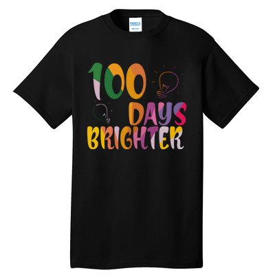 100 Days Brighter 100 Days Of School Teacher Tall T-Shirt