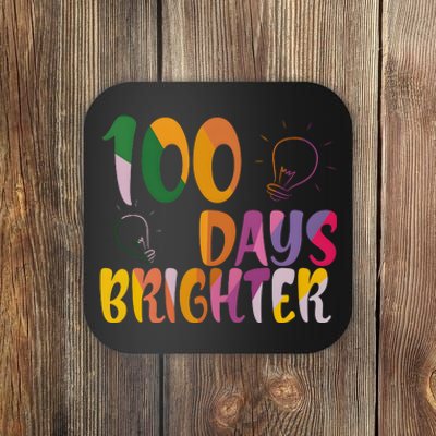 100 Days Brighter 100 Days Of School Teacher Coaster