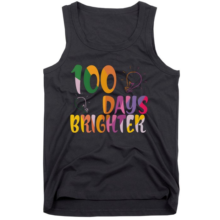 100 Days Brighter 100 Days Of School Teacher Tank Top