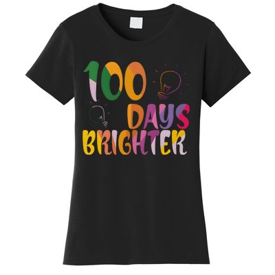 100 Days Brighter 100 Days Of School Teacher Women's T-Shirt