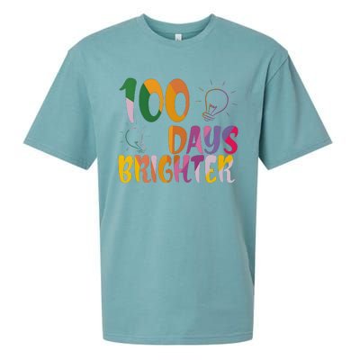 100 Days Brighter 100 Days Of School Teacher Sueded Cloud Jersey T-Shirt