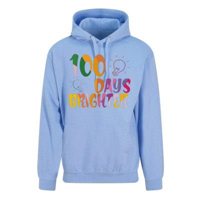 100 Days Brighter 100 Days Of School Teacher Unisex Surf Hoodie