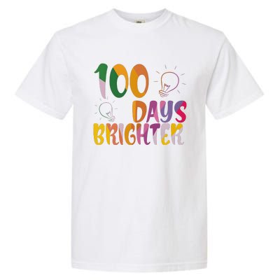 100 Days Brighter 100 Days Of School Teacher Garment-Dyed Heavyweight T-Shirt