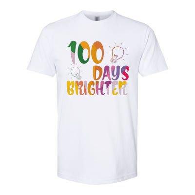 100 Days Brighter 100 Days Of School Teacher Softstyle CVC T-Shirt