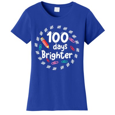 100 Days Brighter Funny Gift For Teachers 100 Days Smarter Gift Women's T-Shirt