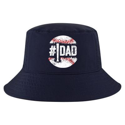 #1 Dad Baseball Number One Daddy Son Baseball Player Cool Comfort Performance Bucket Hat