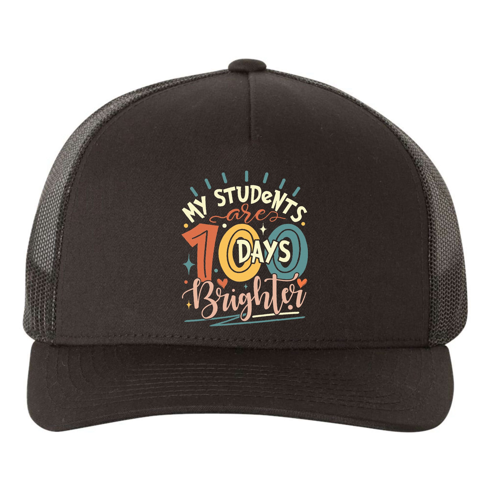 100 Days Brighter Teacher 100th Day Of School Teachers Squad Yupoong Adult 5-Panel Trucker Hat