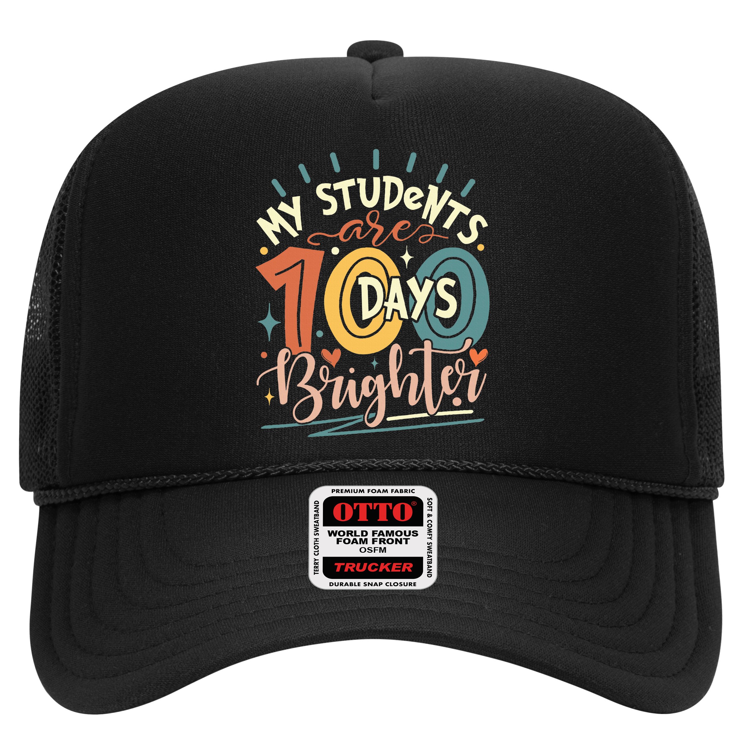 100 Days Brighter Teacher 100th Day Of School Teachers Squad Hat