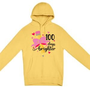 100 Days Brighter 100th Day Of School Cute Student Gift Premium Pullover Hoodie