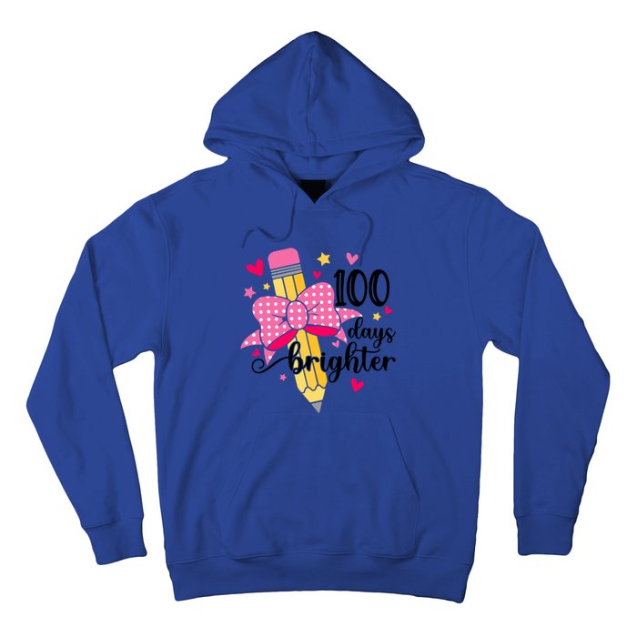 100 Days Brighter 100th Day Of School Cute Student Gift Hoodie