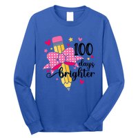 100 Days Brighter 100th Day Of School Cute Student Gift Long Sleeve Shirt