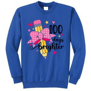 100 Days Brighter 100th Day Of School Cute Student Gift Sweatshirt