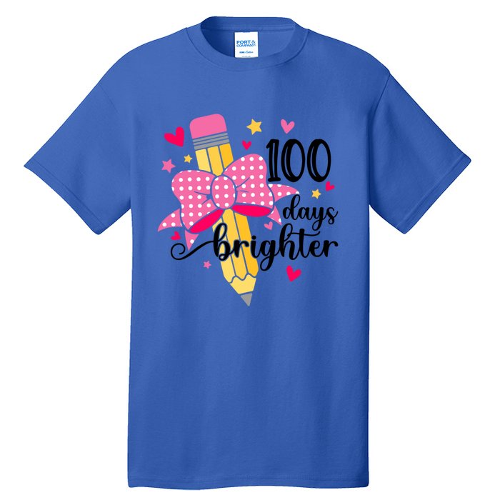 100 Days Brighter 100th Day Of School Cute Student Gift Tall T-Shirt