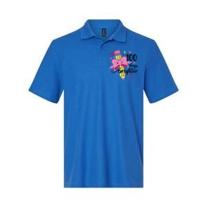 100 Days Brighter 100th Day Of School Cute Student Gift Softstyle Adult Sport Polo