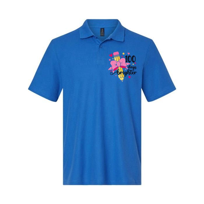 100 Days Brighter 100th Day Of School Cute Student Gift Softstyle Adult Sport Polo