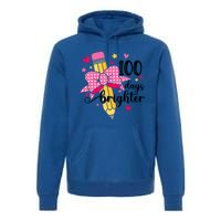 100 Days Brighter 100th Day Of School Cute Student Gift Premium Hoodie