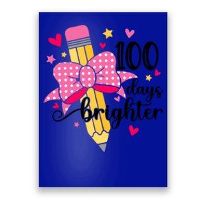 100 Days Brighter 100th Day Of School Cute Student Gift Poster