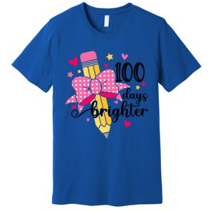 100 Days Brighter 100th Day Of School Cute Student Gift Premium T-Shirt