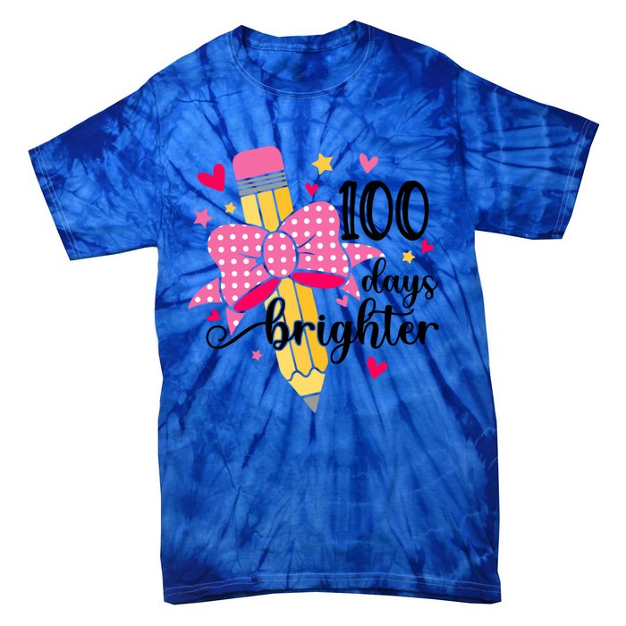 100 Days Brighter 100th Day Of School Cute Student Gift Tie-Dye T-Shirt