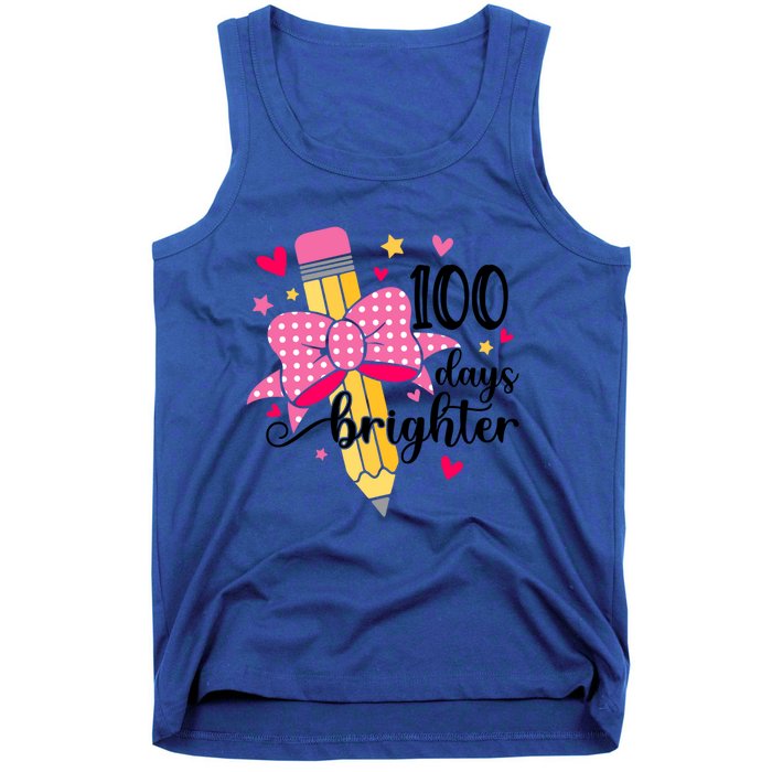 100 Days Brighter 100th Day Of School Cute Student Gift Tank Top