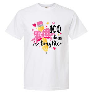 100 Days Brighter 100th Day Of School Cute Student Gift Garment-Dyed Heavyweight T-Shirt