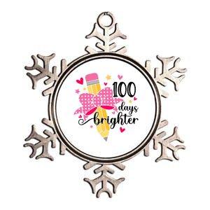 100 Days Brighter 100th Day Of School Cute Student Gift Metallic Star Ornament