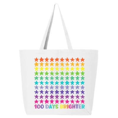 100 Days Brighter 100th Day Of School Or Kindergarten Gift 25L Jumbo Tote