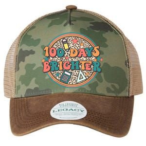 100 Days Brighter 100th Day Of School Teacher Smarter Gift Legacy Tie Dye Trucker Hat