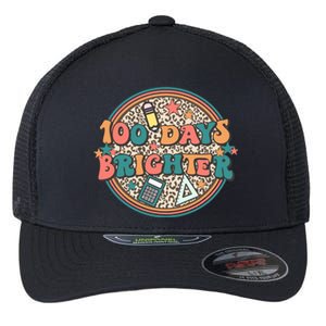 100 Days Brighter 100th Day Of School Teacher Smarter Gift Flexfit Unipanel Trucker Cap