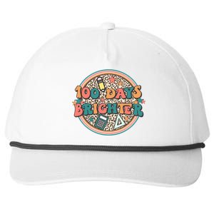 100 Days Brighter 100th Day Of School Teacher Smarter Gift Snapback Five-Panel Rope Hat