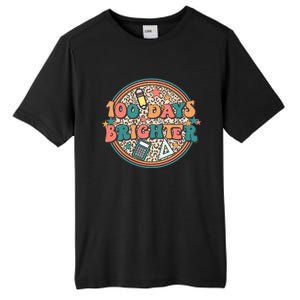 100 Days Brighter 100th Day Of School Teacher Smarter Gift Tall Fusion ChromaSoft Performance T-Shirt