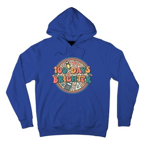 100 Days Brighter 100th Day Of School Teacher Smarter Gift Hoodie