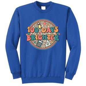 100 Days Brighter 100th Day Of School Teacher Smarter Gift Sweatshirt