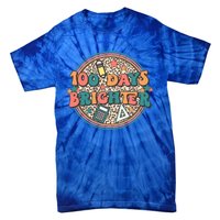 100 Days Brighter 100th Day Of School Teacher Smarter Gift Tie-Dye T-Shirt