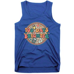 100 Days Brighter 100th Day Of School Teacher Smarter Gift Tank Top