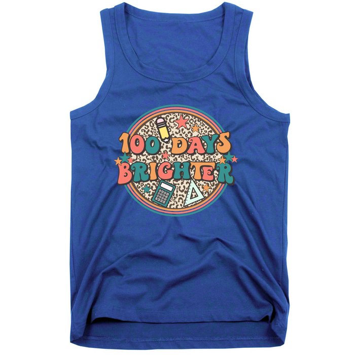 100 Days Brighter 100th Day Of School Teacher Smarter Gift Tank Top