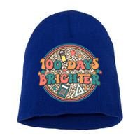 100 Days Brighter 100th Day Of School Teacher Smarter Gift Short Acrylic Beanie