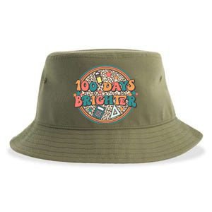 100 Days Brighter 100th Day Of School Teacher Smarter Gift Sustainable Bucket Hat