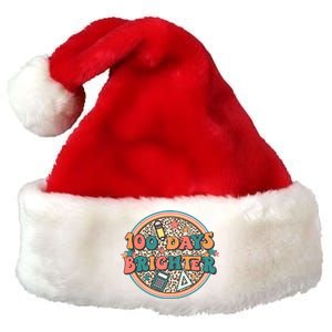 100 Days Brighter 100th Day Of School Teacher Smarter Gift Premium Christmas Santa Hat