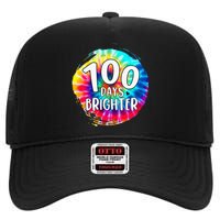 100 Days Brighter 100 Days Of School Tie Dye Teacher Student High Crown Mesh Back Trucker Hat