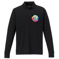 100 Days Brighter 100 Days Of School Tie Dye Teacher Student Performance Long Sleeve Polo